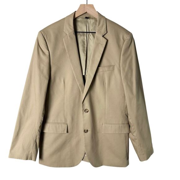 J.Crew Men Thompson Suit Jacket Blazer in‎ Tan Chino 100% Cotton, Size 40R - Picture 1 of 11